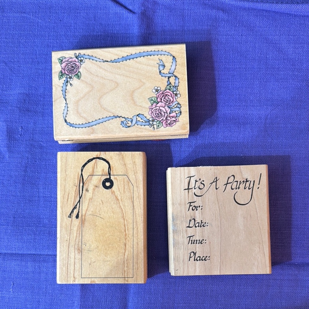 Floral Wooden Party Stamp Set